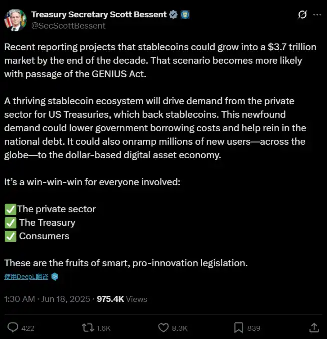 GENIUS法案通过参议院 稳定币监管新规将如何影响Tether
